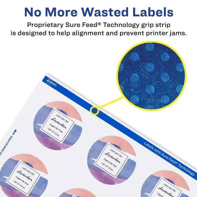 Alt view image 11 of 14 - ® Matte White Round Labels, Sure Feed® Technology, 1.75" Diameter, 2,000 Matte White Printable Labels