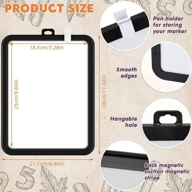 Alt view image 9 of 14 - 24 Pcs Dry Erase Mini White Boards Bulk 8.5 x 11'' Small Magnetic Whiteboard Double Sided Colored Writing Boards for Kids Students Locker Fridge (Black)