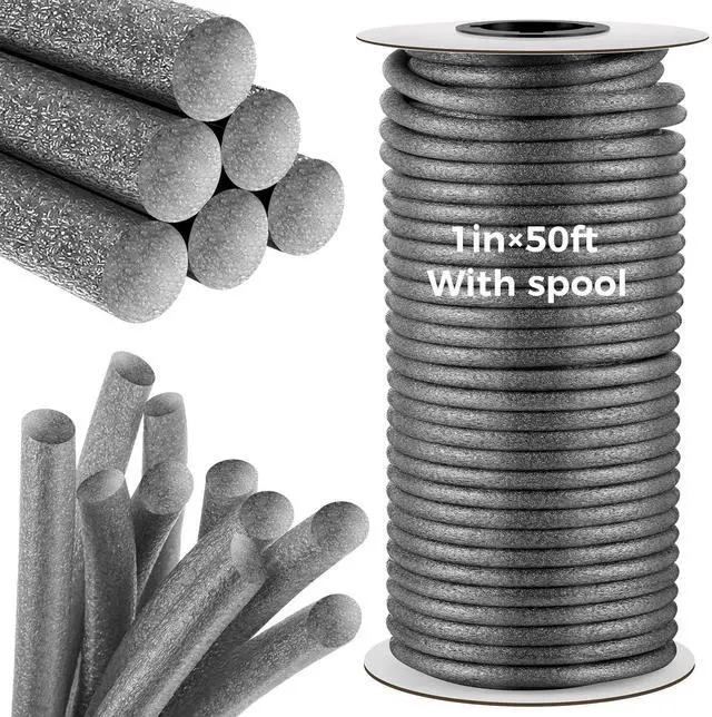 Alt view image 8 of 14 - 1 Roll 1 Inch X 50 ft Foam Backer Rod for Gaps Joints,Gray | Caulk Saver Concrete Crack Filler, Weather Stripping Seal, Door Window Insulation, Backing Rod Expansion Joints