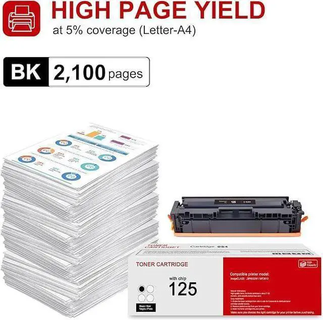 Alt view image 9 of 12 - 2 Pack 125 3484B001AA Black Toner Cartridge: Compatible CRG 125 3484B001AA Replacement for Canon ImageCLASS LBP6030w, LBP6000, MF3010 Printer