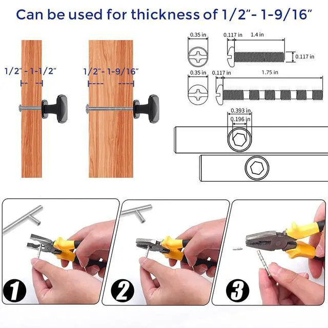 Alt view image 11 of 14 - Single Hole Square Kitchen Cabinet Knobs,Matte Black,25 Pack | 1-1/4" Diameter, Zinc Alloy Pull Feel, Screws Included, Big Base, Cabinet Hardware for Dresser Drawer Cabinet Pulls