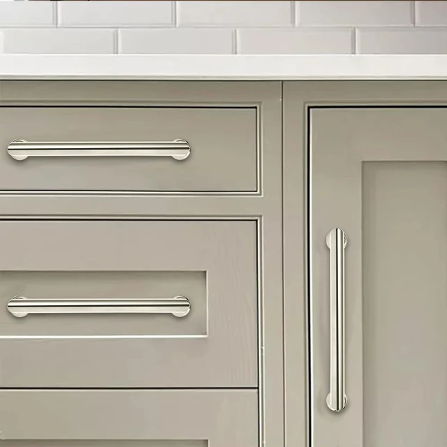 Alt view image 11 of 14 - 10-Pack 5-Inch(128mm) Polished Nickel Cabinet Pulls,Heavy-Duty Solid Handles for Kitchen Cabinets, Cupboards, Drawers and Bathroom Hardware