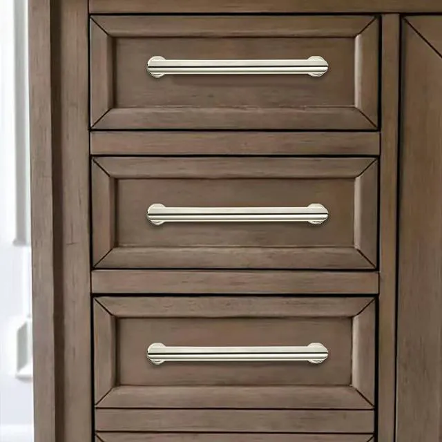 Alt view image 13 of 14 - 10-Pack 5-Inch(128mm) Polished Nickel Cabinet Pulls,Heavy-Duty Solid Handles for Kitchen Cabinets, Cupboards, Drawers and Bathroom Hardware