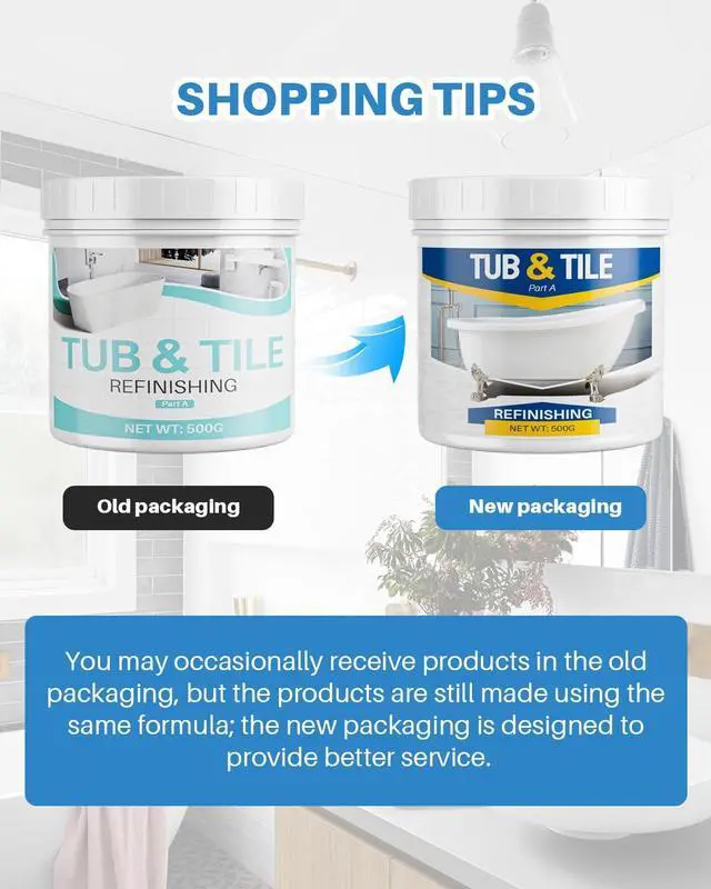 Alt view image 9 of 14 - Tub and Tile Paint Refinishing Kit, 17.6oz Bathtub Refinishing Kit White with Tools and Hardener, Semi-Gloss White Tub Paint for Bathtub, Sink, Low Odor and Easy to Use, 25-30sq.ft