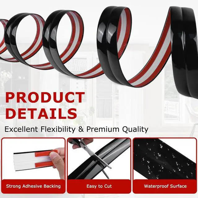 Alt view image 8 of 12 - Wall Corner Protector Peel and Stick Corner Trim Molding | Flexible Wall Corner Protectors Guards Self Adhesive Moulding Trim for Corner Edge, Black, 1.6 In x 10 Ft