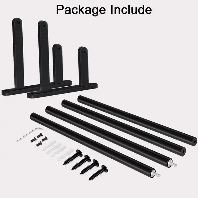 Alt view image 14 of 14 - Double Towel Bar, 24Inch Towel Rack for Bathroom, Stainless Steel Double Bath Towel Bar, Wall Mounted Towel Holder, Double Towel Rod Towel Rail Hanger for Wall, Kitchen (Matte Black)