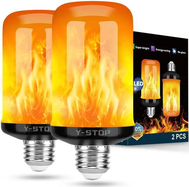 Alt view image 8 of 14 - Upgraded Flame Light Bulbs, 4 Modes Flickering Light Bulb Outdoor with Upside Down Effect, E26 Base Flame Bulb for Christmas Decorations Outdoor, Halloween Lights, Party Decor (2 Pack)