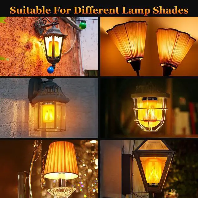 Alt view image 11 of 14 - Upgraded Flame Light Bulbs, 4 Modes Flickering Light Bulb Outdoor with Upside Down Effect, E26 Base Flame Bulb for Christmas Decorations Outdoor, Halloween Lights, Party Decor (2 Pack)