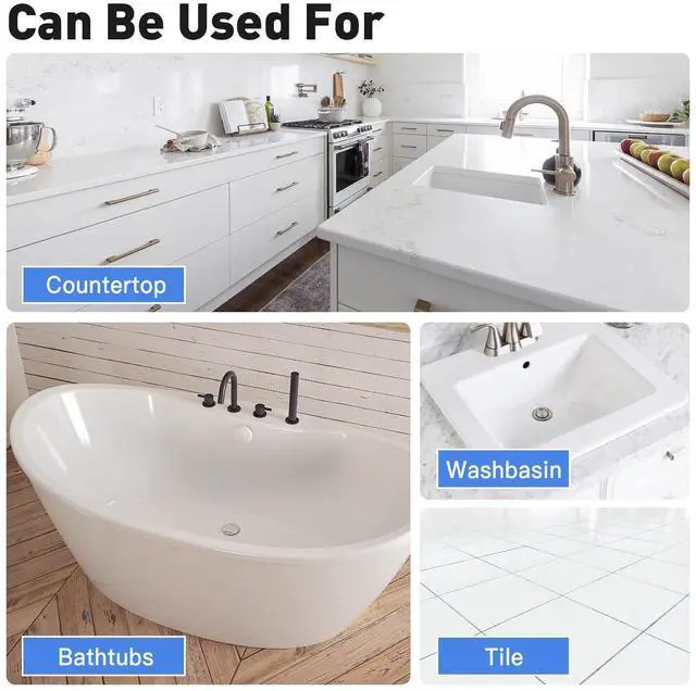 Alt view image 12 of 14 - Tile Paint, Tub and Tile Refinishing Kit with Tools, Water-based Bathtub Paint - Low Odor, Easy to Use, 25-30sq.ft, 16.5oz, Semi-Gloss White