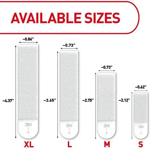 Alt view image 9 of 14 - XL Heavyweight Picture Hanging Strips, 20 lb Capacity, 32 Pairs (64 Strips), White Adhesive, Damage-Free Wall Hangers for Home Decor