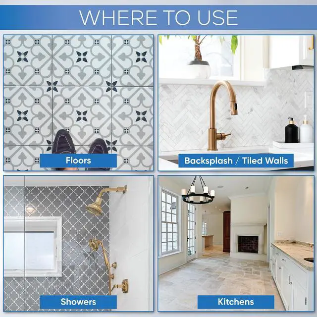 Alt view image 10 of 12 - 16 Oz. Grout Sealer, Clear Grout and Tile Sealer, Natural Finish, Professional Grade, Indoor & Outdoor, Fast Dry and Long Lasting Protection