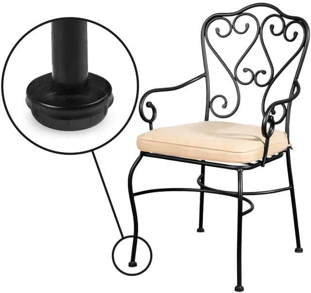 Alt view image 10 of 14 - Gorilla Outdoor 1-1/2 Inch Patio Chair Leg Caps for Wrought Iron Furniture (24 Pack) Floor Protecting Replacement Feet Glides for Metal Tables and Chairs, Nylon Sliders