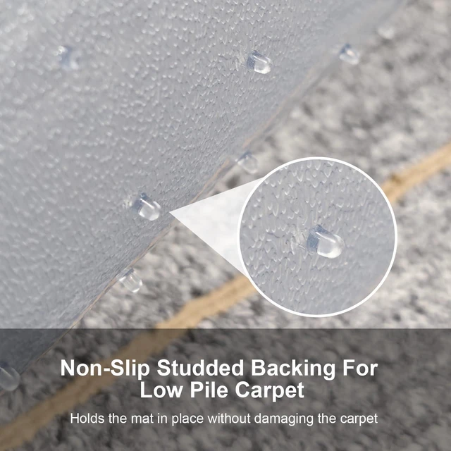 Alt view image 11 of 14 - Heavy Duty Chair Mat for Carpet,46"x60" Office Floor Mat for Carpeted Floors,Under Desk Mat for Low Pile Carpet,Mat for Office Chair on Carpet