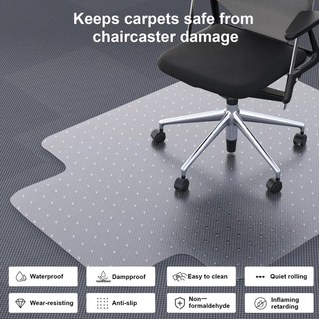 Alt view image 9 of 14 - Heavy Duty Chair Mat for Carpet,46"x60" Office Floor Mat for Carpeted Floors,Under Desk Mat for Low Pile Carpet,Mat for Office Chair on Carpet