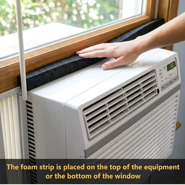 Alt view image 9 of 14 - AC Window Seal Foam Tape, 1" x 1" Thick Foam Weather Strip, Black | High Resilience Foam Tape Seals Large Gaps Around Ac Windows and Doors, 6.5ft x 2 Rolls, Strong Adhesive, Install in Minutes