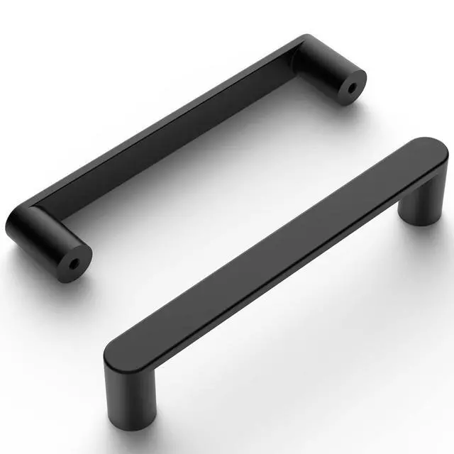Alt view image 8 of 14 - 10 Pack Matte Black 5 Inch(128mm) Hole Centers Kitchen Cabinet Pulls Hardware Modern Kitchen Handles for Cabinets Cupboard Handles Drawer Pulls ZH0005