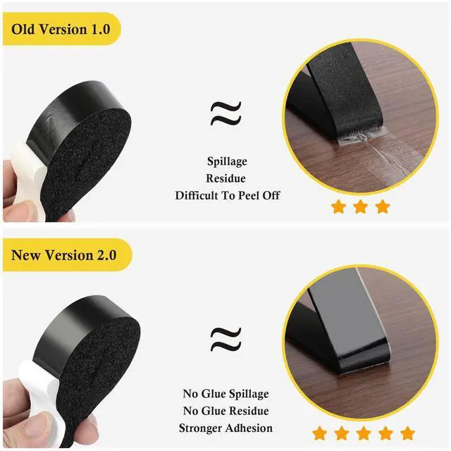 Alt view image 13 of 14 - AC Window Seal Foam Tape, 1" x 1" Thick Foam Weather Strip, Black | High Resilience Foam Tape Seals Large Gaps Around Ac Windows and Doors, 6.5ft x 2 Rolls, Strong Adhesive, Install in Minutes