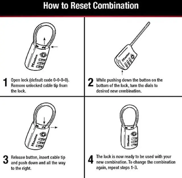 Alt view image 12 of 14 - TSA Approved Combination Luggage Lock, Assorted, 2-Pack 4688T | TSA Accepted Set Your Own Combination Luggage Cable Lock For Suitcases, Backpacks, Travel and Airport Security, 3-digit Lock