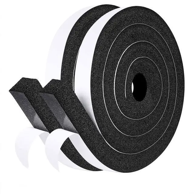 Alt view image 8 of 14 - AC Window Seal Foam Tape, 1" x 1" Thick Foam Weather Strip, Black | High Resilience Foam Tape Seals Large Gaps Around Ac Windows and Doors, 6.5ft x 2 Rolls, Strong Adhesive, Install in Minutes