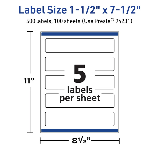 Alt view image 12 of 14 - TrueBlock Matte White Rectangle Labels, Sure Feed Technology, 1.5" x 7.5", 500 Matte White Labels, Print-to-The-Edge, Laser/Inkjet Printable, Great for Packaging and Product Merchandising