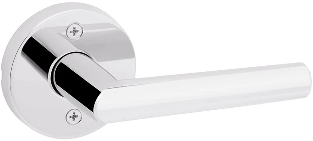 Alt view image 7 of 12 - Milan Dummy Door Handle, Single Sided Lever for Closets, French Double Doors, and Pantry, Polished Chrome Non-Turning Reversible Interior Push/Pull Lever