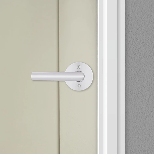 Alt view image 9 of 12 - Milan Dummy Door Handle, Single Sided Lever for Closets, French Double Doors, and Pantry, Polished Chrome Non-Turning Reversible Interior Push/Pull Lever