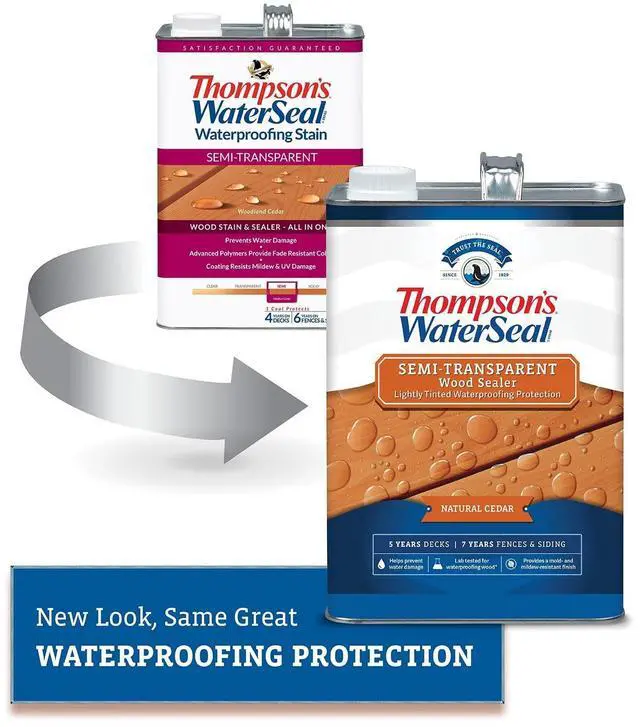 Alt view image 10 of 14 - Thompsons WaterSeal Semi-Transparent Waterproofing Wood Stain and Sealer, Natural Cedar, 1 Gallon