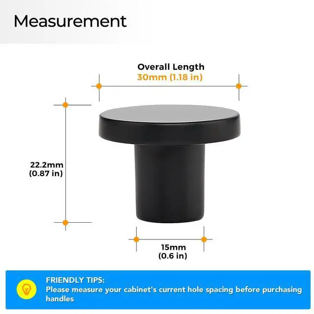 Alt view image 10 of 14 - Cabinet Knobs, 10 Pack Black Dresser Drawer Pulls, 1-1/5 Inch | Matte Black Finish, Round Grip Design, Kitchen Cabinet Upgrade, For Dressers, Closet Doors, Drawers, Cupboards