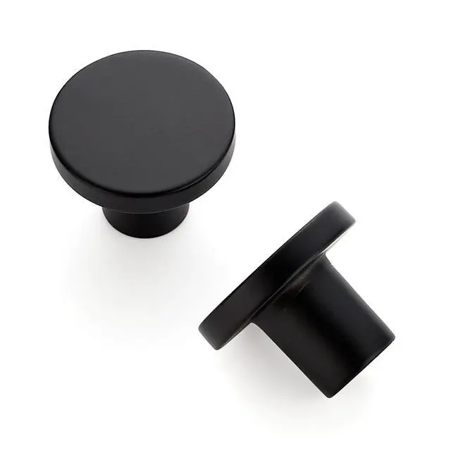 Alt view image 8 of 14 - Cabinet Knobs, 10 Pack Black Dresser Drawer Pulls, 1-1/5 Inch | Matte Black Finish, Round Grip Design, Kitchen Cabinet Upgrade, For Dressers, Closet Doors, Drawers, Cupboards