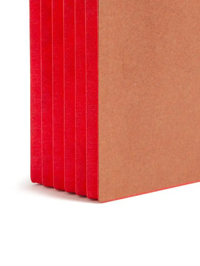 Alt view image 11 of 12 - End Tab Pocket, Reinforced Straight-Cut Tab, 5-1/4" Expansion, Extra Wide Legal Size, Redrope with Red Gusset, 10 per Box (74696)