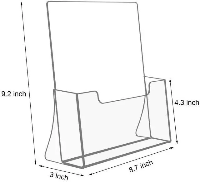 Alt view image 8 of 12 - 6 Pack Acrylic Brochure Holder 8.5 x 11 inches, Clear Acrylic Literature Holder Plastic Flyer Display Stand, Acrylic Countertop Organizer for Magazine, Pamphlet, Booklets, Menu, Journals