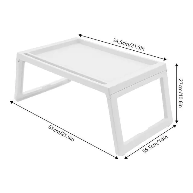 Alt view image 12 of 14 - 6PCS Bed Tray Tables, Foldable Laptop Desk Portable Breakfast Lap Desks Serving Food Trays with Foldable Legs for Eating, Sofa, Bed, Studying and Working (White)