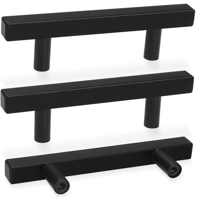 Alt view image 7 of 12 - 30 Pack Matte Black Kitchen Cabinet Handles, 5" Length Drawer Pulls | Stainless Steel Black Cabinet Pulls 5" Length, 3" Hole Center Drawer Handles for Cabinets and Drawers, Cabinet Hardware Pulls