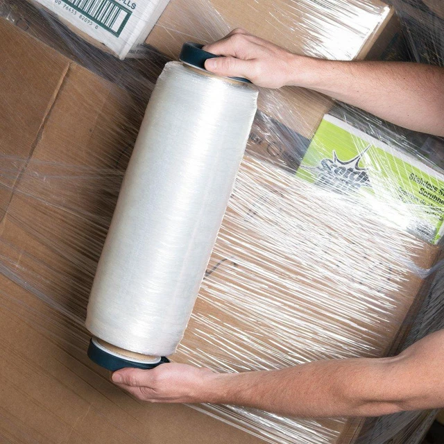 Alt view image 11 of 14 - Pre Stretch wrap Film 15" x 1500' Pre stretched Plastic film with Folded Edge, Clear Hand Pre-Stretched Wrap Film 8.6 micron Shrink Wrap Film Plastic Pallet Wrap 4 Rolls Pack