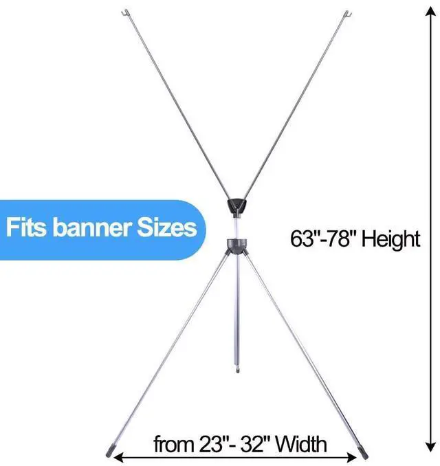 Alt view image 10 of 14 - Adjustable X Banner Stand Fits Any Banner Size Width 23" to 32" and Height 63" to 78",Portable Retractable Banner Holder with Carrying Bag - Customize Banner for Trade Show, Exhibition, 2 Pack