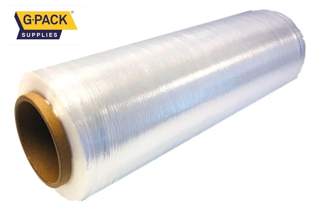 Alt view image 9 of 14 - Pre Stretch wrap Film 15" x 1500' Pre stretched Plastic film with Folded Edge, Clear Hand Pre-Stretched Wrap Film 8.6 micron Shrink Wrap Film Plastic Pallet Wrap 4 Rolls Pack