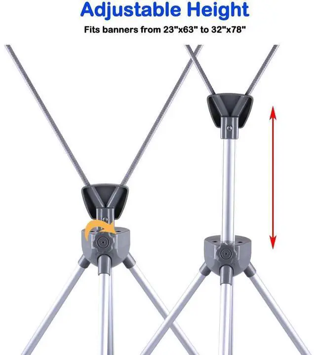 Alt view image 11 of 14 - Adjustable X Banner Stand Fits Any Banner Size Width 23" to 32" and Height 63" to 78",Portable Retractable Banner Holder with Carrying Bag - Customize Banner for Trade Show, Exhibition, 2 Pack