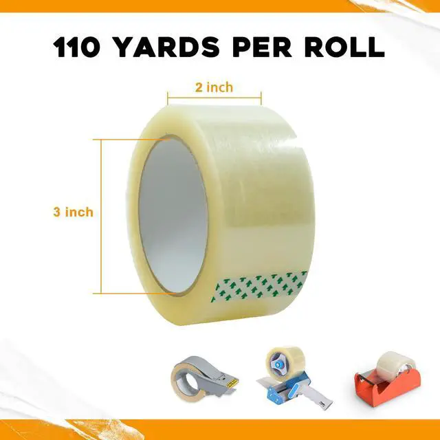 Alt view image 9 of 14 - Heavy Duty Clear Packing Tape 110 Yards Per Roll (36 Rolls) - 2 Inch Width 1.8 Mil Thick, Strong Pressure-Sensitive Adhesive Packing Tape for Office Storage Moving Mailing Packaging and Shipping