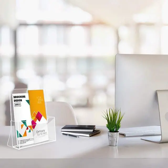 Alt view image 11 of 12 - 6 Pack Acrylic Brochure Holder 8.5 x 11 inches, Clear Acrylic Literature Holder Plastic Flyer Display Stand, Acrylic Countertop Organizer for Magazine, Pamphlet, Booklets, Menu, Journals