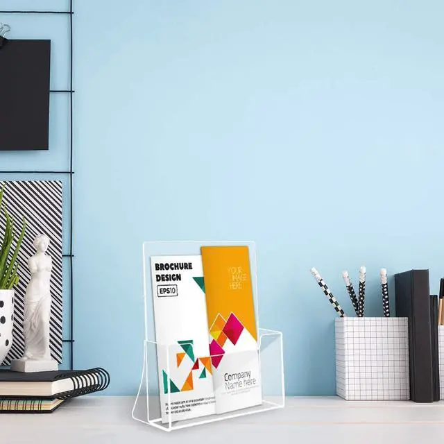 Alt view image 12 of 12 - 6 Pack Acrylic Brochure Holder 8.5 x 11 inches, Clear Acrylic Literature Holder Plastic Flyer Display Stand, Acrylic Countertop Organizer for Magazine, Pamphlet, Booklets, Menu, Journals