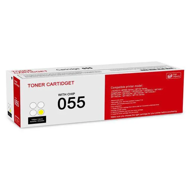 Alt view image 7 of 12 - 1 Pack 055 3013C001 Yellow Toner Cartridge: Compatible CRG-055 Replacement for Canon i-SENSYS LBP660 MF740 Series ImageClass LBP664Cdw LBP664Cx MF740C MF741Cdw MF743Cdw MF746Cdw MF740 Series Printer