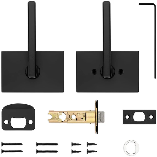 Alt view image 13 of 14 - Halifax Interior Passage Door Handle, Lever For Closet and Hallway Doors, Reversible Non-Locking Handle Lever, Matte Black, with Microban Protection