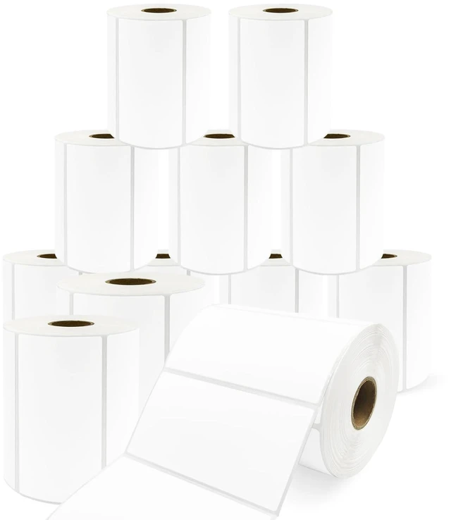 Alt view image 7 of 12 - 12 Rolls 4" x 2" Thermal Labels - 760 Paper Stickers Per Roll - 4 Rolls - fits Zebra LP2844, GC420, GK420, GX430, ZD220, ZD420, ZD500, ZD620, ZP-500, GT800 Direct Thermal Printers