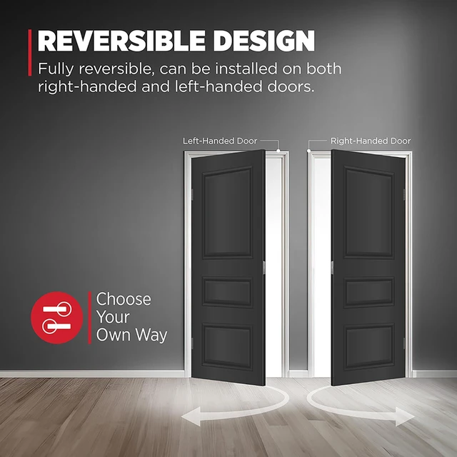 Alt view image 14 of 14 - Halifax Interior Passage Door Handle, Lever For Closet and Hallway Doors, Reversible Non-Locking Handle Lever, Matte Black, with Microban Protection