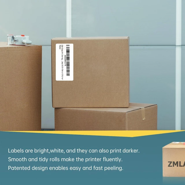 Alt view image 11 of 12 - 12 Rolls 4" x 2" Thermal Labels - 760 Paper Stickers Per Roll - 4 Rolls - fits Zebra LP2844, GC420, GK420, GX430, ZD220, ZD420, ZD500, ZD620, ZP-500, GT800 Direct Thermal Printers