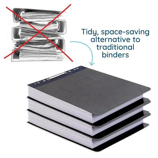 Alt view image 12 of 14 - 25 Pressboard Report Covers, Top Fastener, Black | Heavy-duty 25pt pressboard, metal prong fastener, letter size, for reports, presentations, and proposals