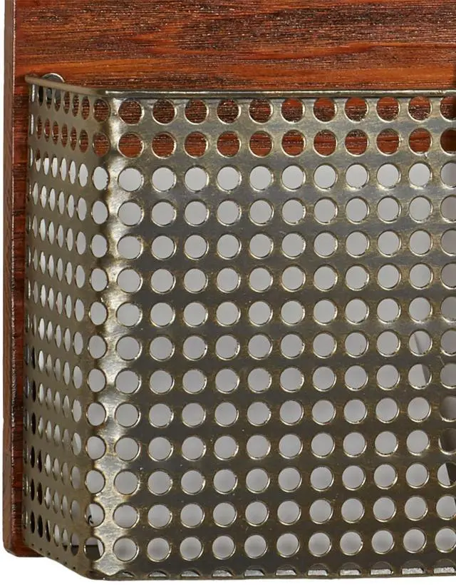 Alt view image 10 of 10 - Sawyer Vertical Wall Organizer - Mission Red Oak - Handcrafted - Wooden Back, Metal Baskets - Vintage Hanging Organizer - Two Tier Basket for Mail, Paper, Letters - 24 Inches Wide Horizontal