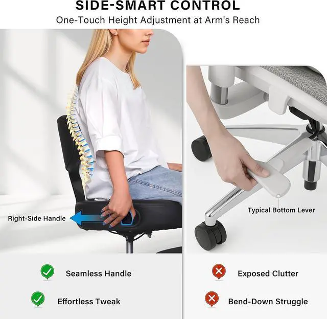 Alt view image 12 of 14 - Cross-Legged Office Meditation Chair with Back Support - Criss Cross ADHD Chair with Wheels- Ergonomic Yoga Desk Chairs, Height Adjustable, Black