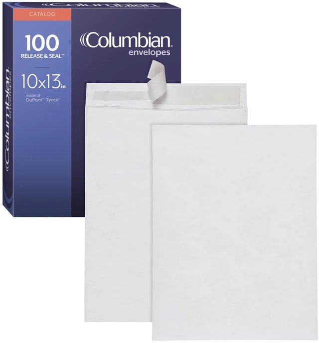 Alt view image 8 of 14 - Self-Seal Mailers, Self-Sealing Envelopes, Made with DuPont Tyvek Material, 14 lb., Puncture, Tear and Moisture Resistant, White, 10" x 13", 100 per Box (1016970)