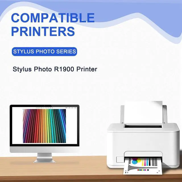 Alt view image 8 of 12 - Remanufactured 87 T087 Ink Cartridge with New Chip | Replacement for Stylus Photo R1900 Printer Ink T087020 T087120 T087220 T087320 T087420 T087720 T087820 T087920 8-Pack